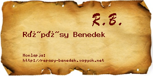 Répásy Benedek névjegykártya